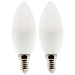 Lot de 2 ampoules LED flamme 5,2W E14 470lm 2700K (Blanc chaud)