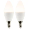 Lot de 2 ampoules LED Flamme 5W E14 360lm 2700K - Blanc chaud - Zenitech