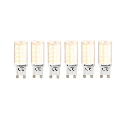 Lot de 6 ampoules LED G9, 3,5 watts, en plastique, blanc chaud