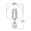 Lot de 10 ampoules LED G95 filaments 6W E27 2200K Dimmables