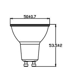 Lot de 10 ampoules LED GU10 5.5W (Eq. 50W) 4000K 38 degrés Dimmable
