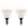 Lot de 2 ampoules LED Sphérique 5W E14 400lm 2700K - Zenitech