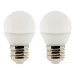 Lot de 2 ampoules LED sphériques E27 5W - Blanc chaud - 400lm 2700K - Zenitech