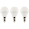 Lot de 3 ampoules LED sphériques 5,2W E14 470lm 2700K - Blanc chaud - Zenitech