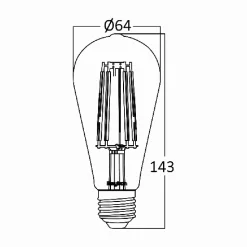 Lot de 10 ampoules LED ST64 filament 6W E27 2200K Dimmable