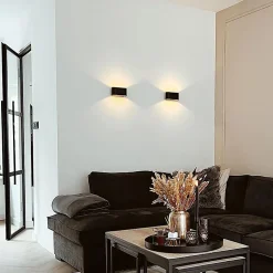 Lot de 2 appliques modernes noires - Otan