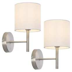 Lot de 2 appliques murales Winsford E14 argent blanc lux.pro