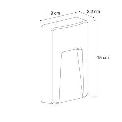 Lot de 2 appliques murales extérieures rectangulaires noires avec LED IP65 - Gem