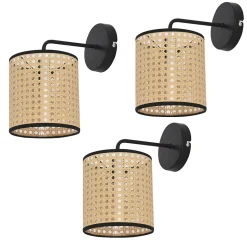 Lot de 3 appliques murales Southend 25 x 17 x 16 cm noir beige lux.pro