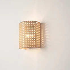 Lot de 2 appliques murales Ascot E27 20 x 16 x 12 cm blanc aspect rotin lux.pro