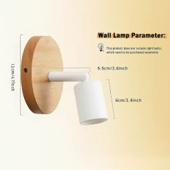 Lot de 2 appliques murales en bois avec douille E27, style vintage et rustique