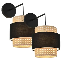 Lot de 2 appliques murales Southampton E14 noir beige lux.pro