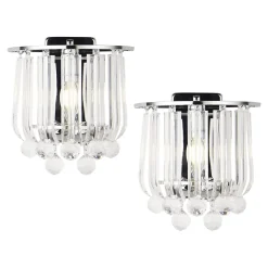 Lot de 2 appliques murales E14 Alnwick 24 x 22 x 15 cm chorme lux.pro