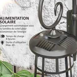 Lot de 2 appliques murales solaires LED extérieures métal ABS noir