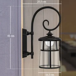 Lot de 2 appliques murales solaires LED extérieures métal ABS noir