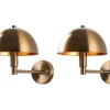 Lot de 2 appliques murales champignon en métal effet laiton - H. 29 x D. 20 cm - ELDO