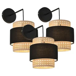 Lot de 3 appliques murales Southampton E14 noir beige lux.pro