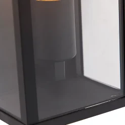 Lot de 2 appliques murales industrielles noires 26 cm IP44 - Charlois