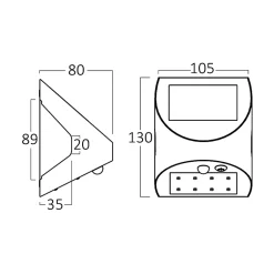 Lot de 5 appliques murales solaires à LED 3W IP54 avec détecteur de mouvement