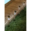 Lot de 4 Balises solaires inox H33,5cm-lumière blanche 5 lumens-idéale pour bordures ou allées