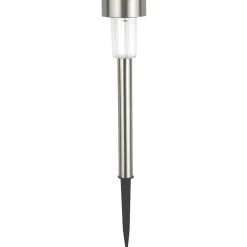 Lot de 4 Balises solaires inox H33,5cm-lumière blanche 5 lumens-idéale pour bordures ou allées