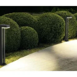 Lot de 2 bornes de jardin Eclairage LED Solaire Extérieur 100 Lm Autonomie 3 nuits IP54 ASLO