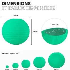 Lot de 12 Boules Japonaises Vert d'eau 30 cm