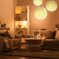 Lot de 12 Boules Japonaises Blanches 30 cm