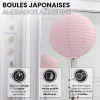 Lot de 12 Boules Japonaises Rose Pâle 30 cm
