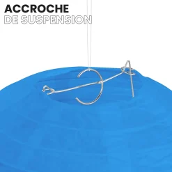 Lot de 12 Boules Japonaises Bleu Roi 20 cm