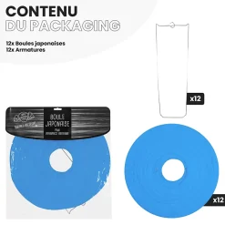 Lot de 12 Boules Japonaises Bleu Roi 40 cm