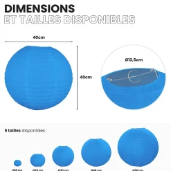 Lot de 12 Boules Japonaises Bleu Roi 40 cm