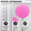 Lot de 12 Boules Japonaises Fuchsia 20 cm