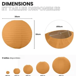 Lot de 12 Boules Japonaises Cumin 30 cm