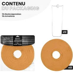 Lot de 12 Boules Japonaises Cumin 30 cm