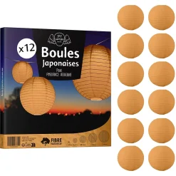 Lot de 12 Boules Japonaises Cumin 30 cm
