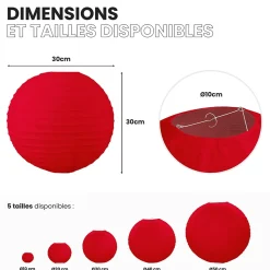 Lot de 12 Boules Japonaises Rouges 30 cm