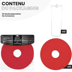 Lot de 12 Boules Japonaises Rouges 30 cm