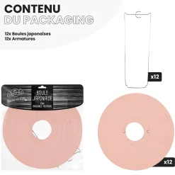 Lot de 12 Boules Japonaises Pêche 30 cm