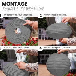 Lot de 12 Boules Japonaises Grises 40 cm