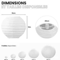 Lot de 12 Boules Japonaises Blanches 10 cm