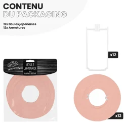 Lot de 12 Boules Japonaises Pêche 10 cm