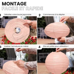 Lot de 12 Boules Japonaises Pêche 10 cm