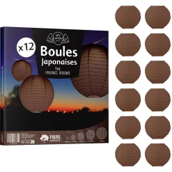 Lot de 12 Boules Japonaises Chocolat 10 cm