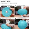Lot de 12 Boules Japonaises Turquoise 40 cm