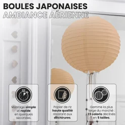 Lot de 12 Boules Japonaises Sable 30 cm
