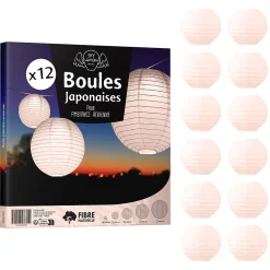 Lot de 12 Boules Japonaises Saumon 10 cm