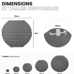 Lot de 12 Boules Japonaises Grises 10 cm