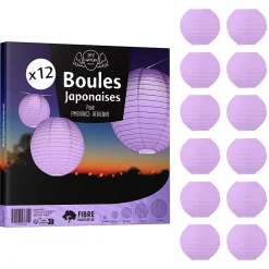 Lot de 12 Boules Japonaises Parme 10 cm