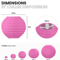 Lot de 12 Boules Japonaises Fuchsia 10 cm